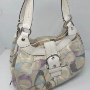 Coach Lynn Soho Corduroy Op Art Hobo Multicolor Shoulder Bag Style Number F16592